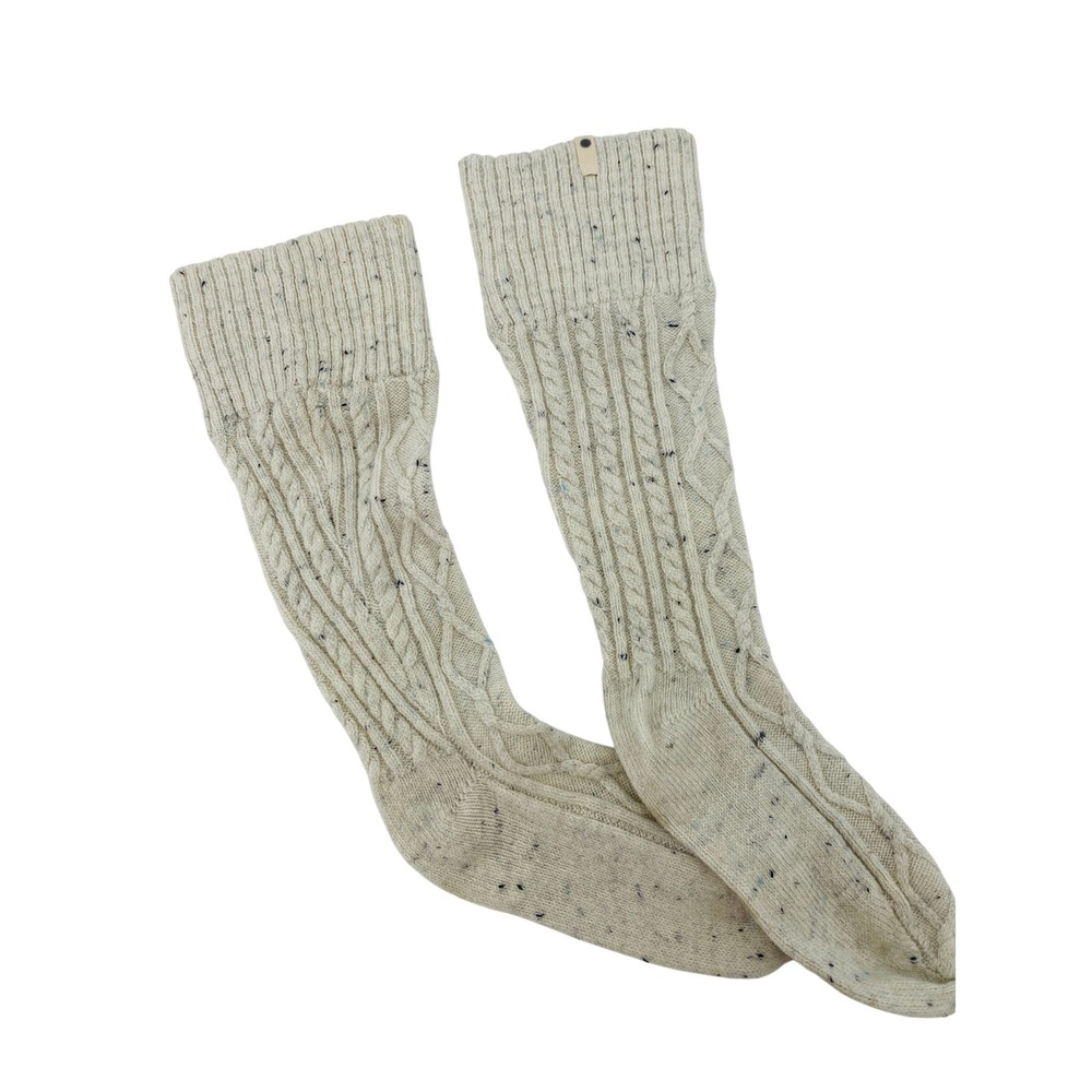 UGG‎ Cable Knit Socks Women OS Cream Donegal Fleck Tall Boot Socks